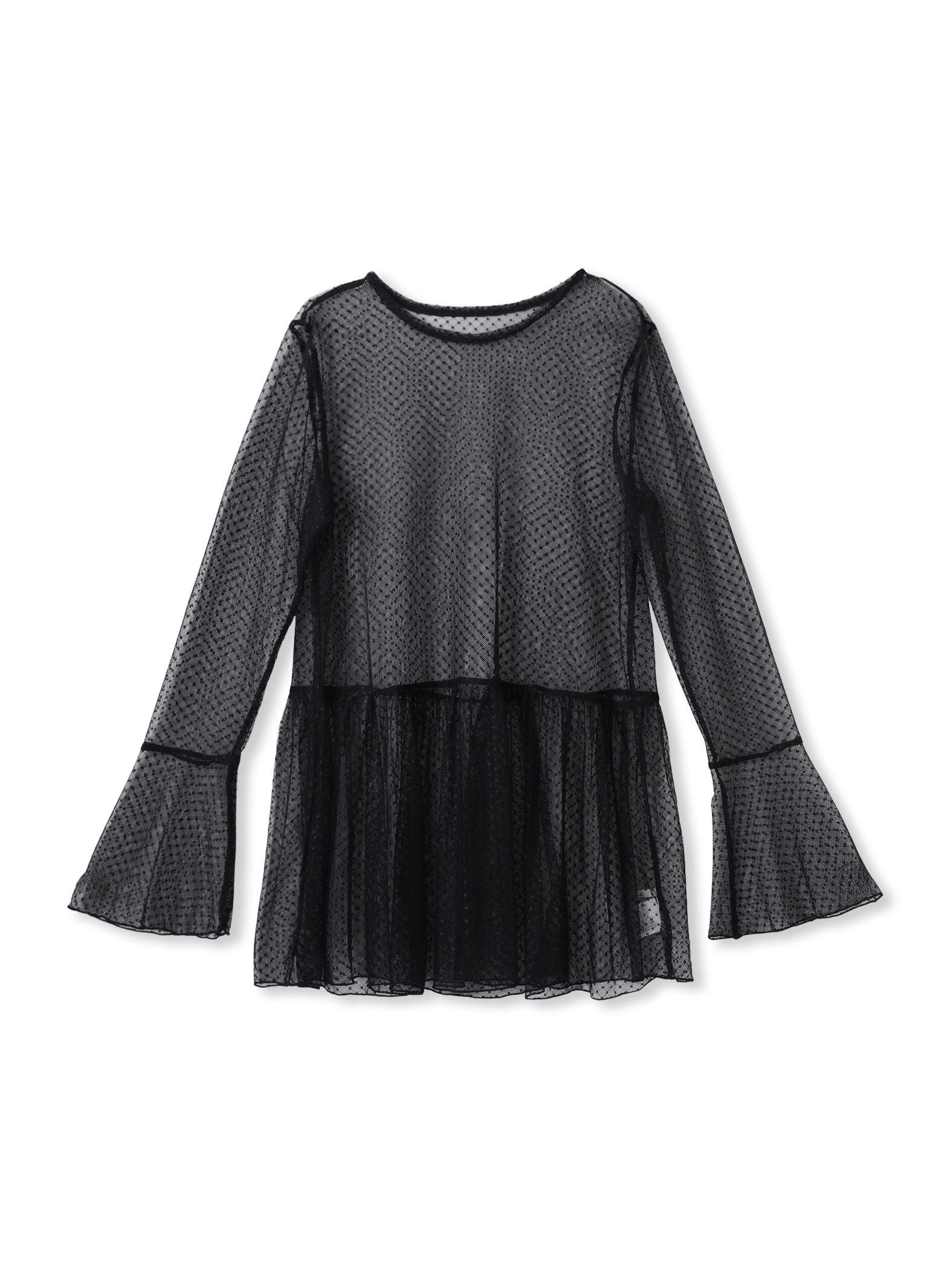 チュールドットチュニックプルオーバー≪洗濯機で洗える≫