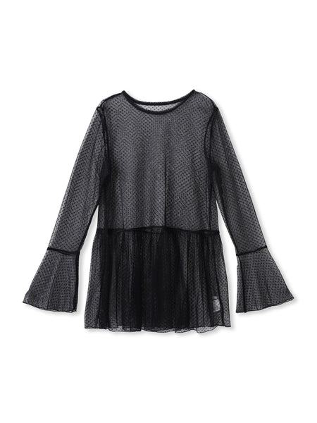 チュールドットチュニックプルオーバー≪洗濯機で洗える≫