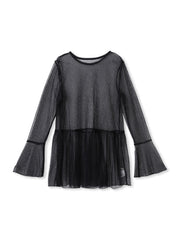 チュールドットチュニックプルオーバー≪洗濯機で洗える≫