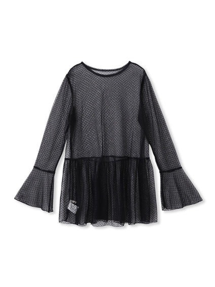 チュールドットチュニックプルオーバー≪洗濯機で洗える≫