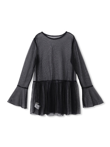 チュールドットチュニックプルオーバー≪洗濯機で洗える≫