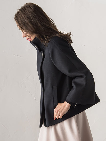 スタンドカラーショートコート