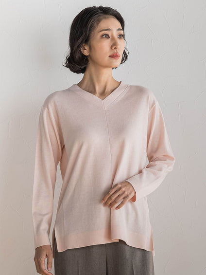 ファインウールVネックニット