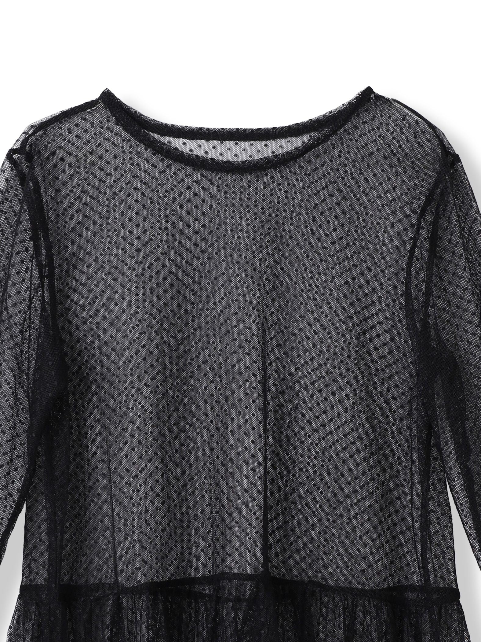 チュールドットチュニックプルオーバー≪洗濯機で洗える≫