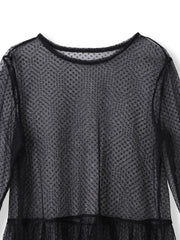 チュールドットチュニックプルオーバー≪洗濯機で洗える≫