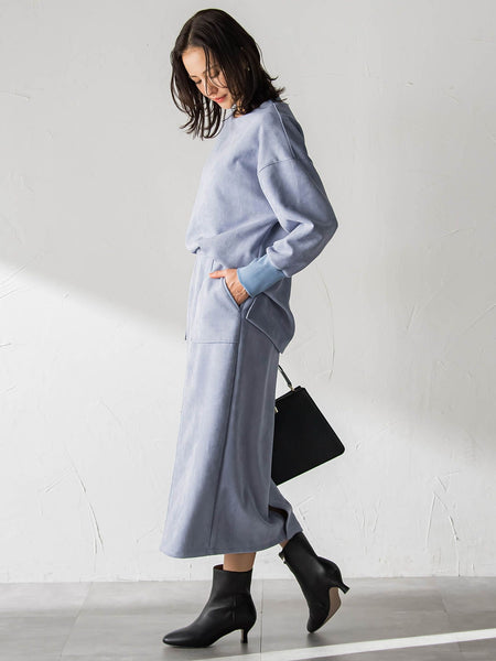 【WEB限定】フェイクスエードプルオーバー≪セットアップ対応/洗える≫