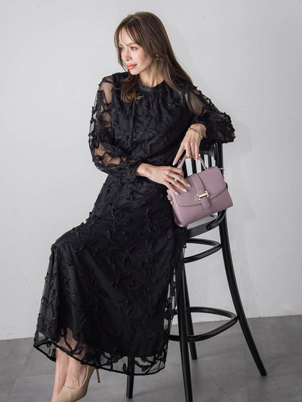 スパンコールテープチュールスカート