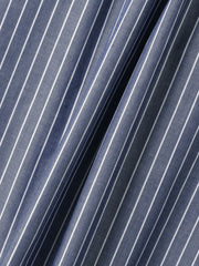 ブロードストライプキーネックブラウス