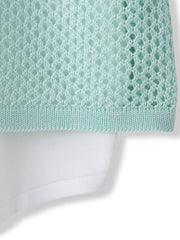 メッシュ柄レイヤードニット≪手洗い可能≫