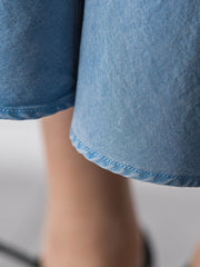 【40周年限定】カラーデニムセミフレアスカート