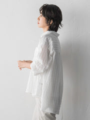 シアーサッカーストライプシャツ