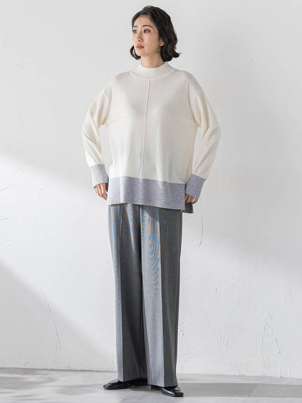 【大きいサイズ】ファインウールハイネックニット