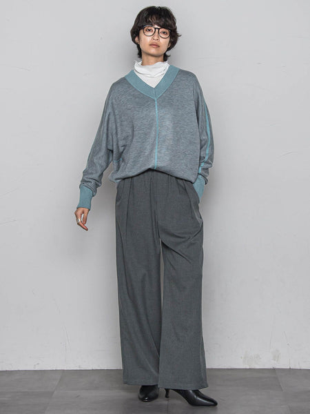 【一瞬で楽とキレイを叶える】裏起毛イージーワイドパンツ≪手洗い可能≫