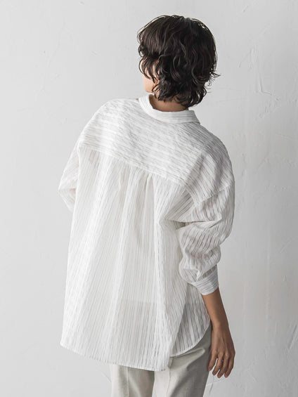 シアーサッカーストライプシャツ