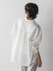 シアーサッカーストライプシャツ