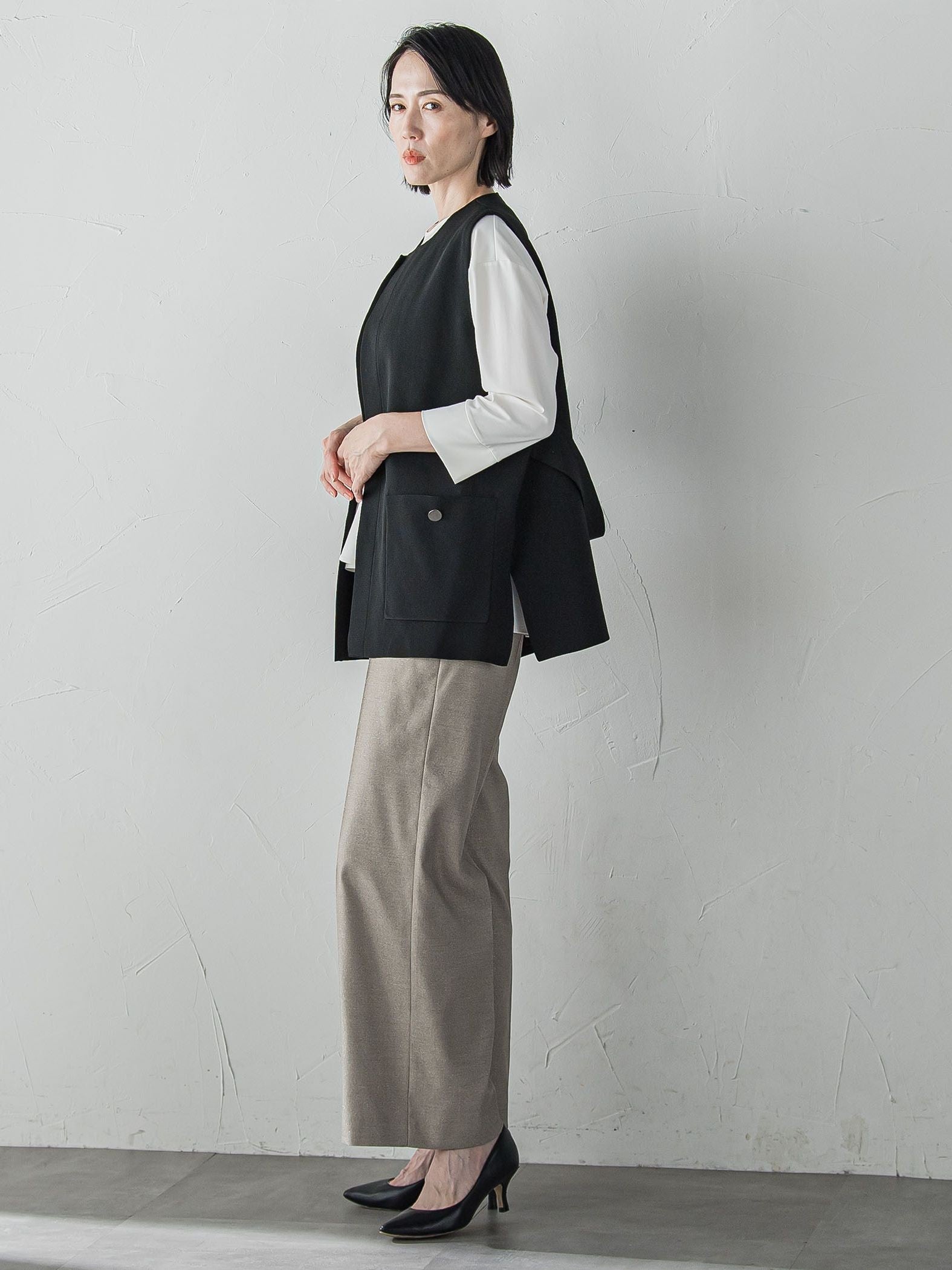 キラメキストレッチワイドパンツ≪洗濯機で洗える≫