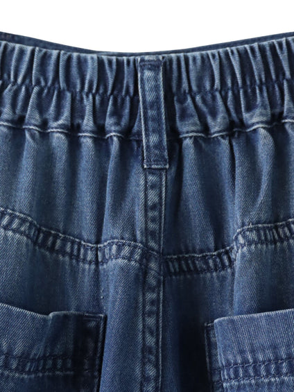 ドレープシルクデニムパンツ