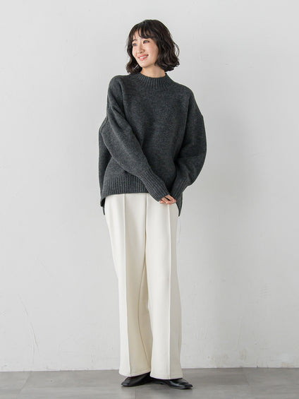 【WEB限定/大きいサイズ】”まるで毛布”とろける裏起毛ワイドパンツ