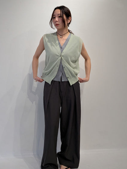 【2piece】sheer layerd vest