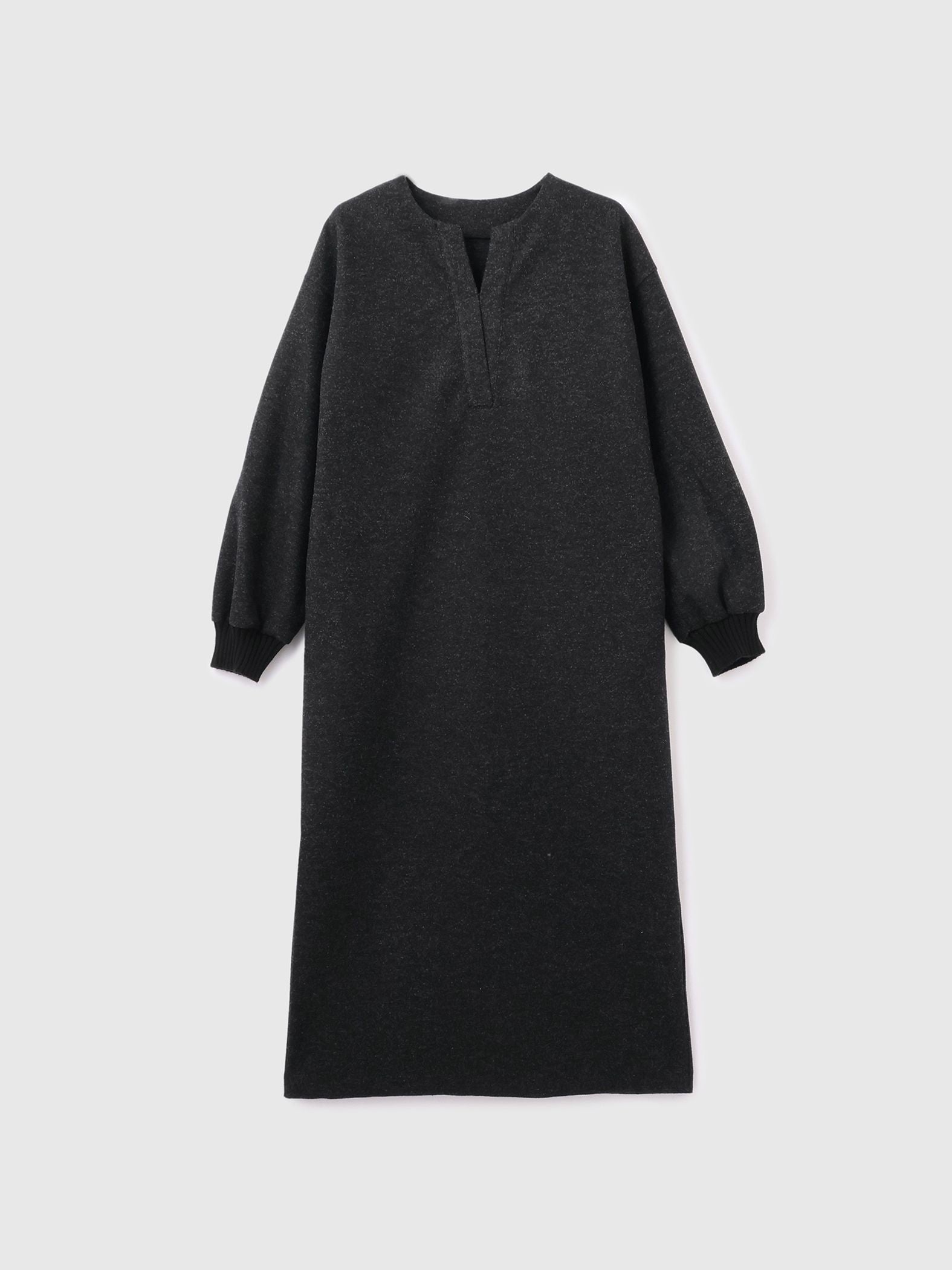 ソフトニットメルトンキーネックワンピース≪手洗い可能≫