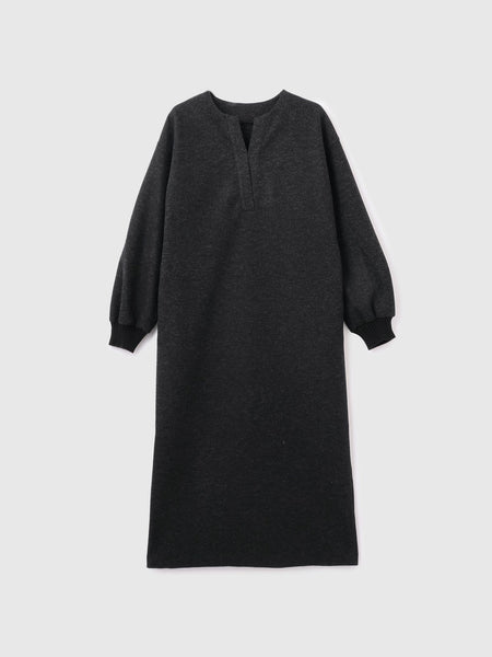 ソフトニットメルトンキーネックワンピース≪手洗い可能≫