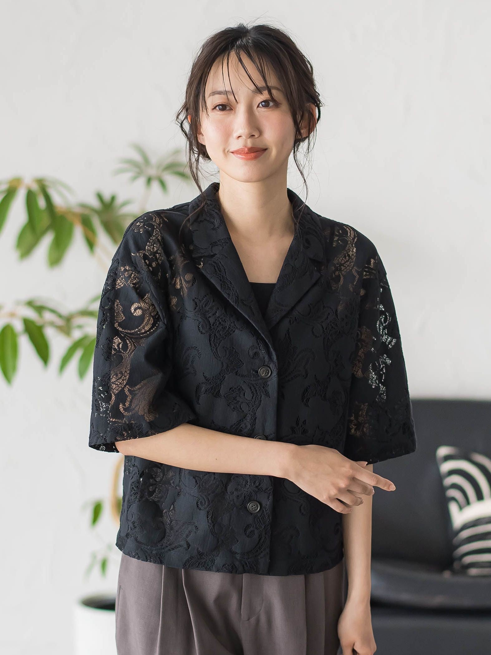 PAISLEY COTTON LACEブラウス