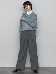 【一瞬で楽とキレイを叶える】裏起毛イージーワイドパンツ≪手洗い可能≫