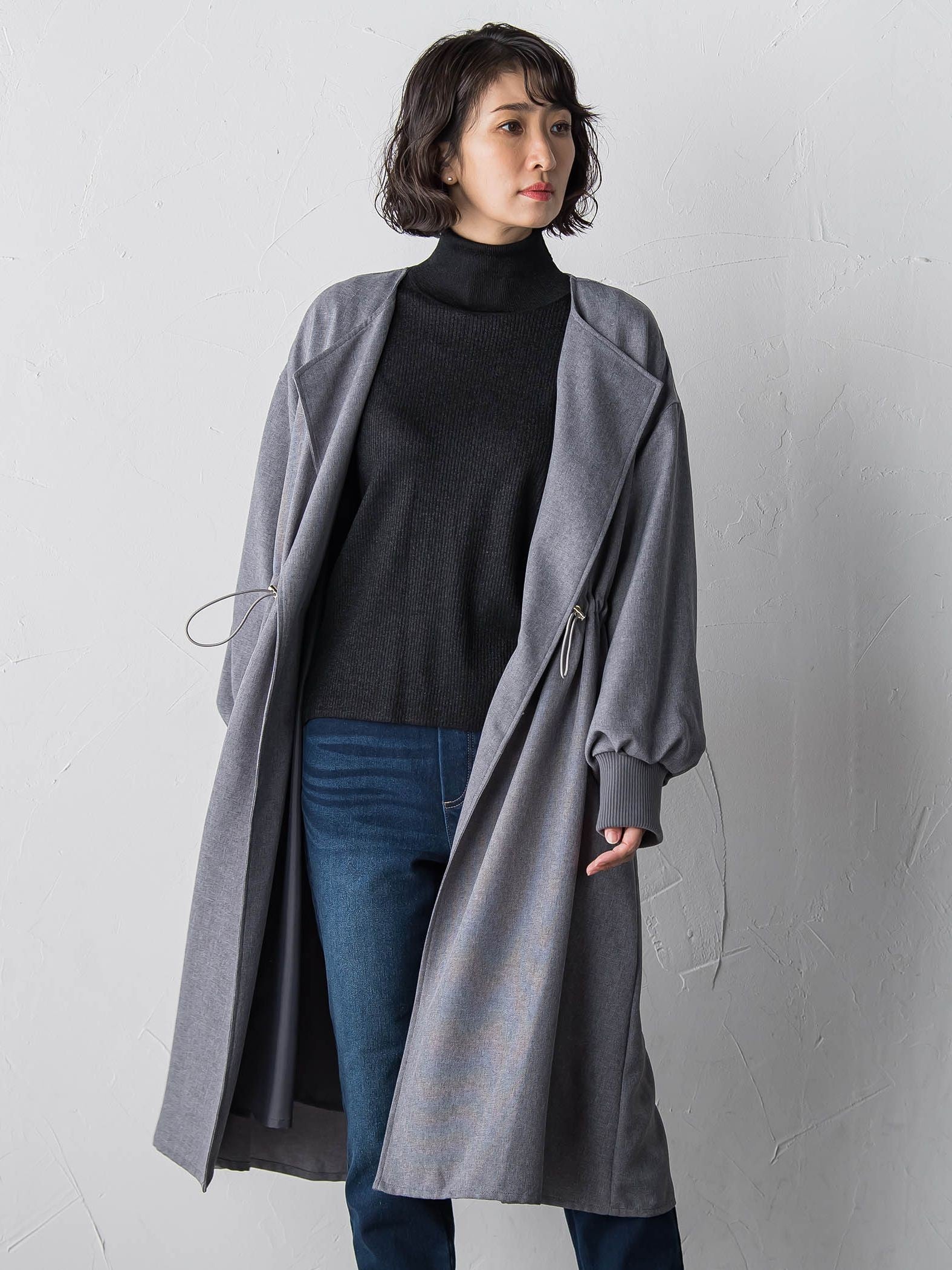 ラメリブタートルニット