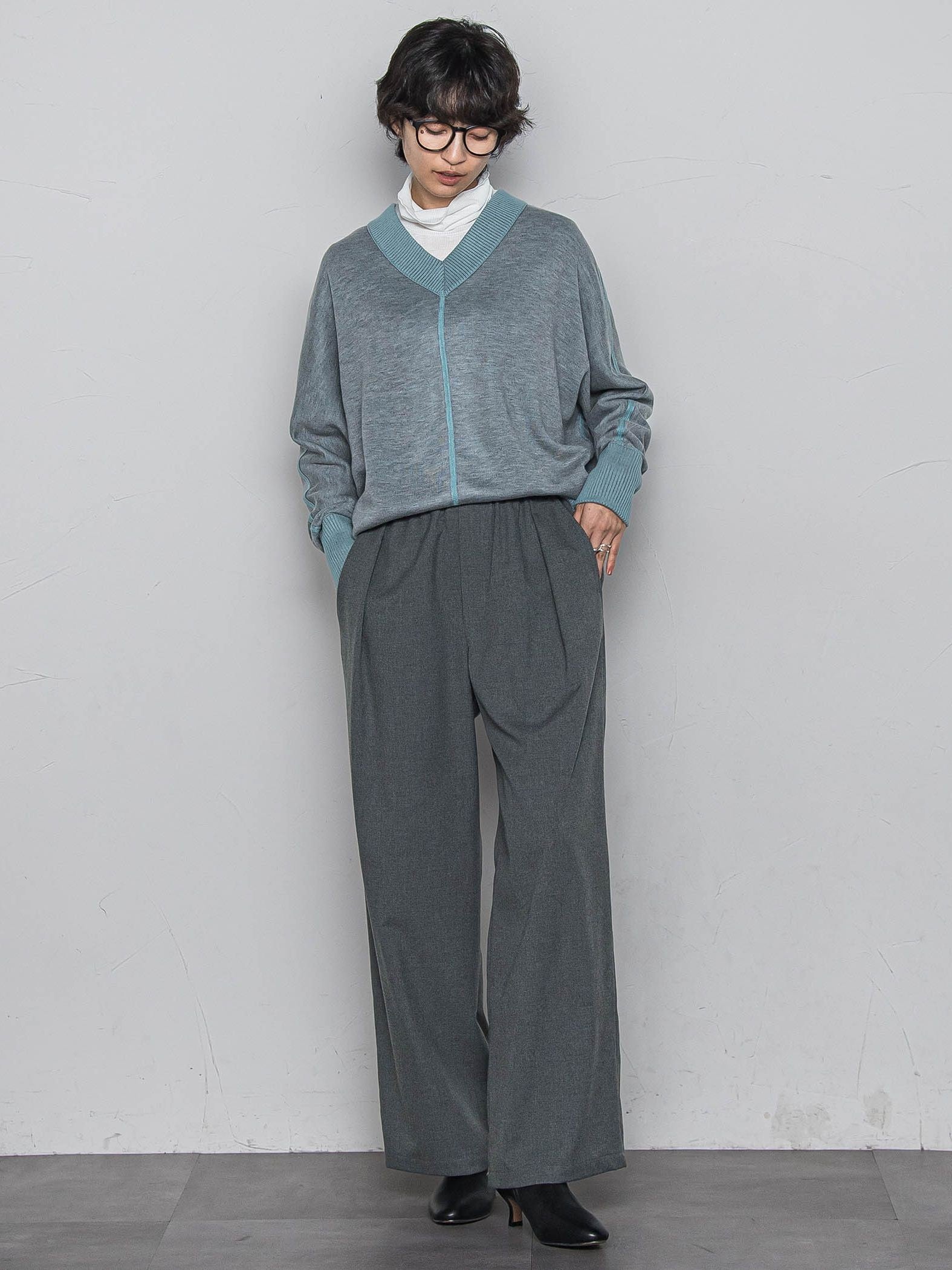 【一瞬で楽とキレイを叶える】裏起毛イージーワイドパンツ≪手洗い可能≫