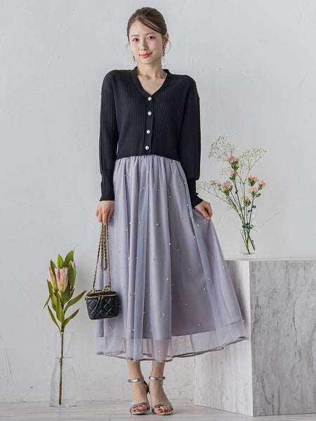 パール付きチュールスカート≪洗濯機で洗える≫ | QUEENS COURT  