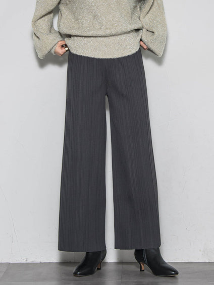 【WEB限定】裏起毛プリーツパンツ≪手洗い可能≫