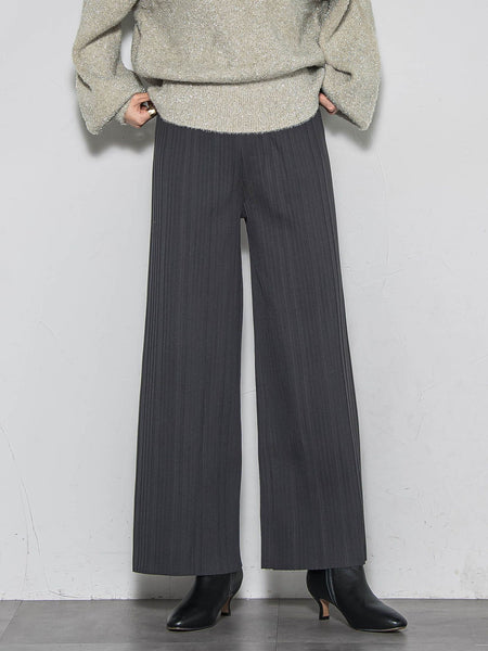 【WEB限定】裏起毛プリーツパンツ≪手洗い可能≫