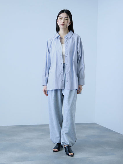 【大人の抜け感】コーマコットンバックフレアシャツ