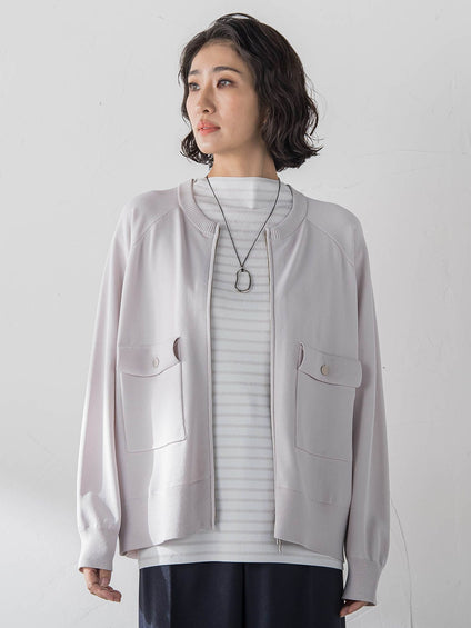 ダブルジップブルゾンニット