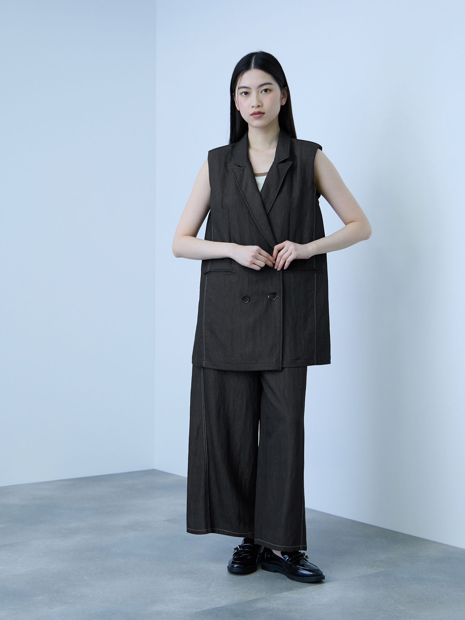 【シーズンレス】ナイロンツイルデニムベスト