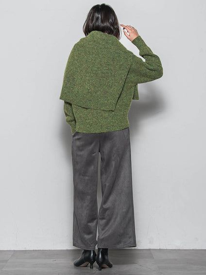 【WEB限定】スウェードポンチイージーワイドパンツ≪手洗い可能≫