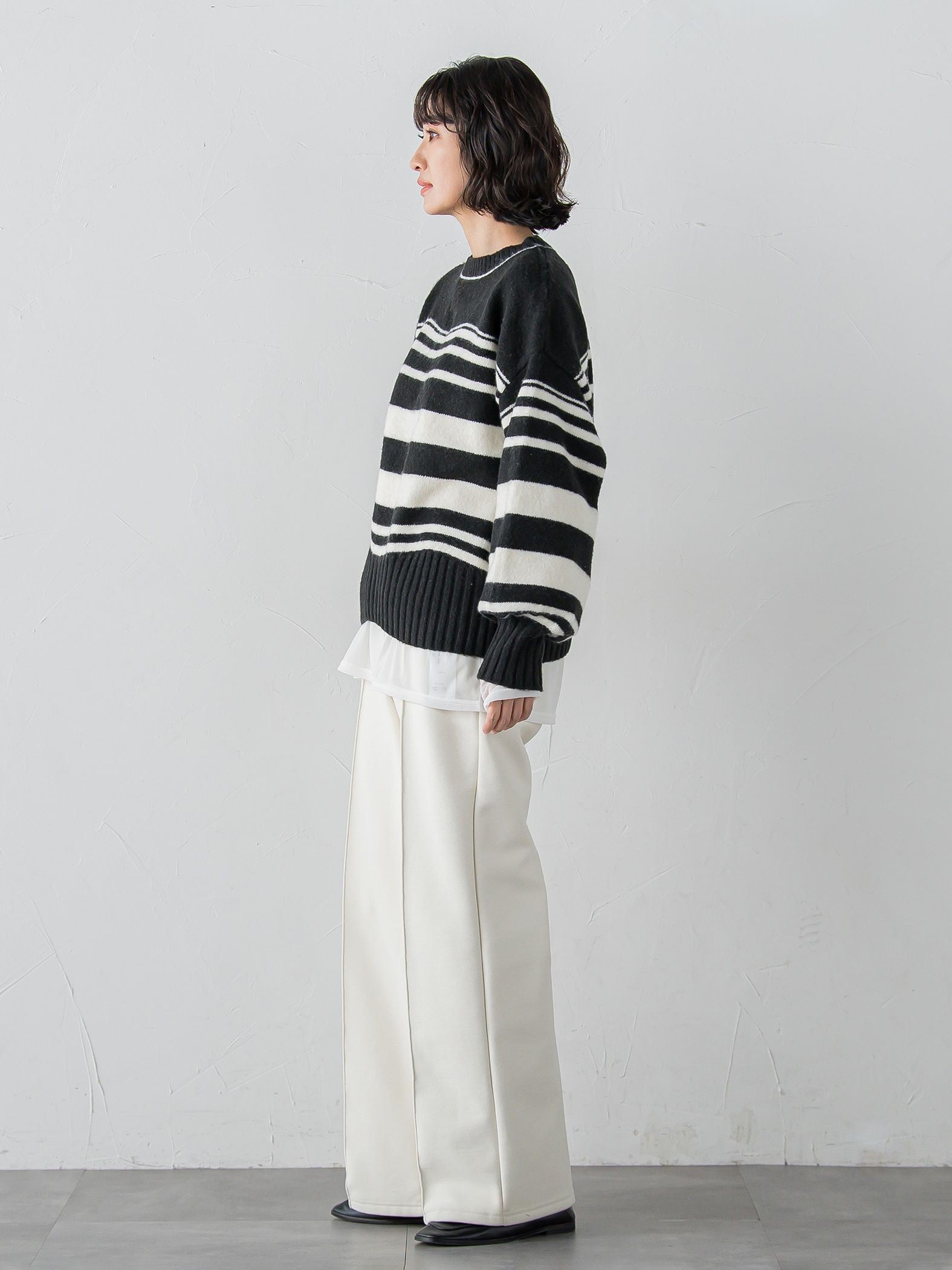 【WEB限定】”ふんわり着心地”ランダムボーダーニット