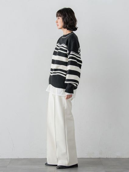 【WEB限定】”ふんわり着心地”ランダムボーダーニット