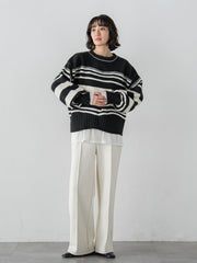 【WEB限定】”ふんわり着心地”ランダムボーダーニット