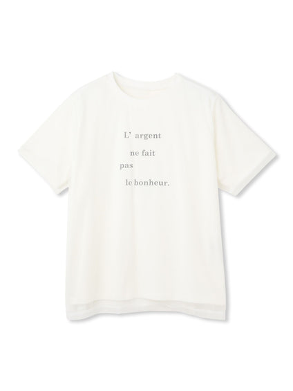 【WEB限定】チュールレイヤードロゴカットソー≪手洗い可能≫