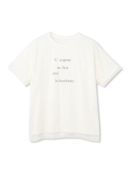 【WEB限定】チュールレイヤードロゴカットソー≪手洗い可能≫