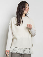 カシミヤシルクフリンジベスト