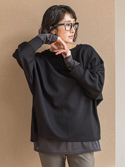 【WEB限定】”もっちり素材”ダンボールドルマンプルオーバー≪手洗い可能≫