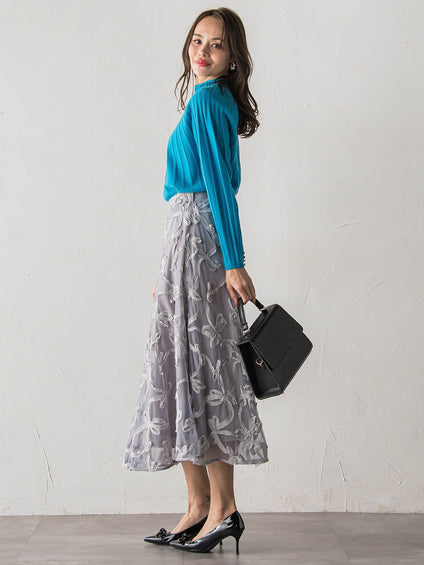 スパンコールテープチュールスカート