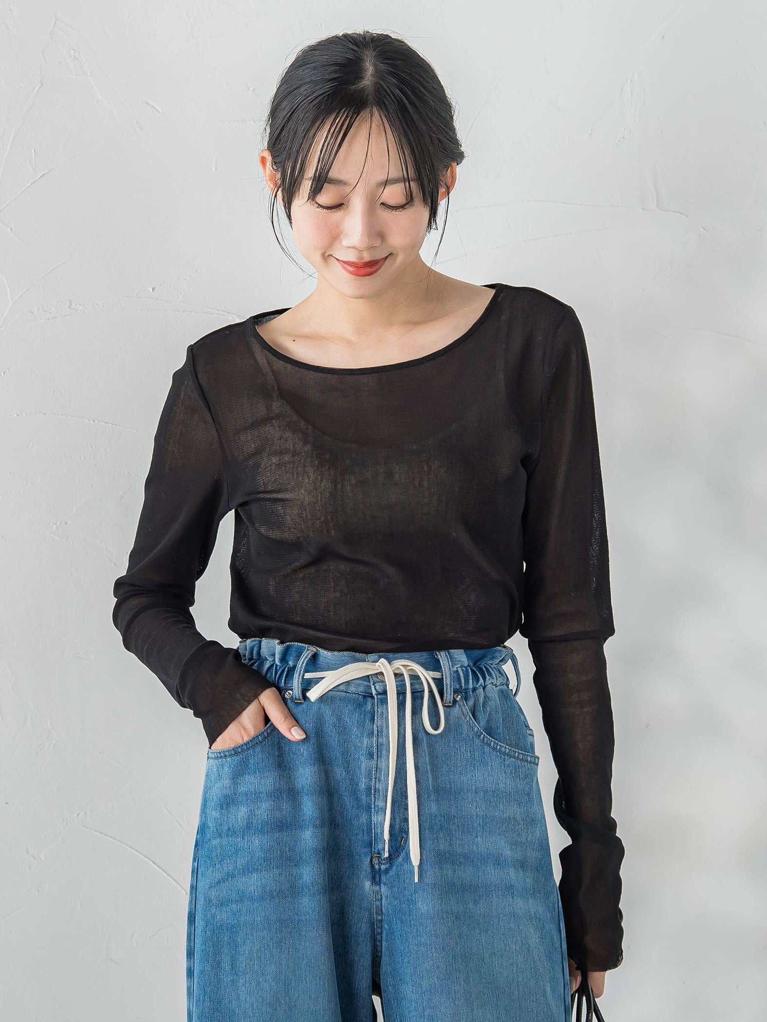 コットンサラチュールカットソー