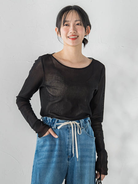 コットンサラチュールカットソー