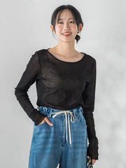 コットンサラチュールカットソー