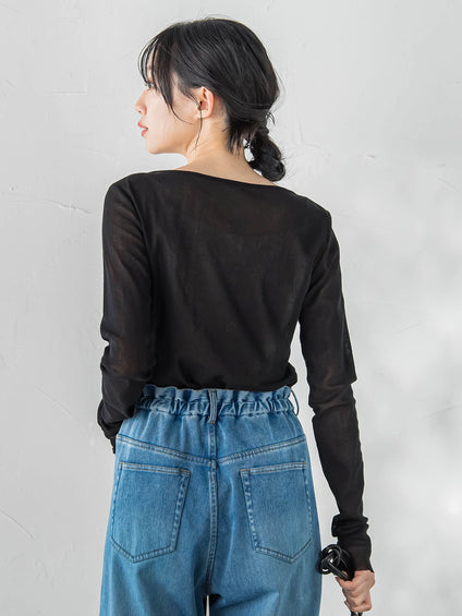 コットンサラチュールカットソー