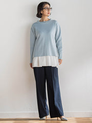 【大きいサイズ】エクセレントウォーム裏起毛ワイドパンツ