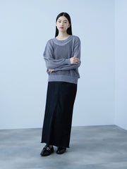 クルーネックワイドプルオーバー